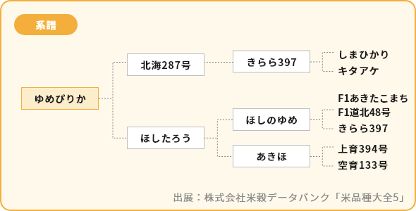 ゆめぴりか 系譜図